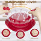 Black Chicken Shredder Machine with Transparent Lid & Brush - Manual Meat Chopper and Pulverizer for Cooked Chicken and Pet Food