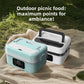 Cordless Heated Lunch Box 1L – USB Rechargeable Stainless Steel Bento Box (White)