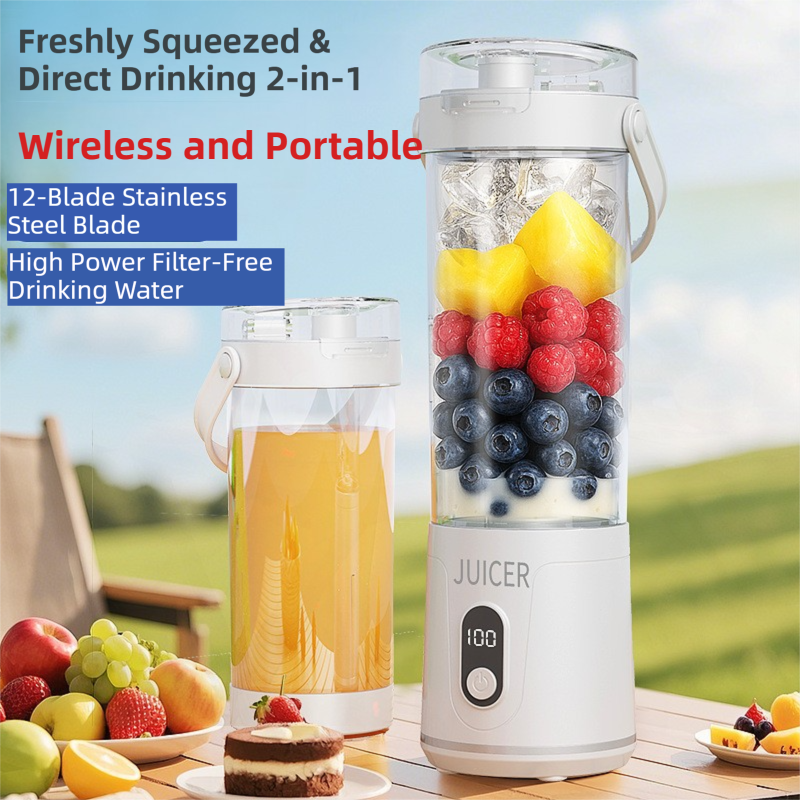 Portable Wireless Blender 600ml 20,000 RPM – USB Rechargeable Smoothie Maker
