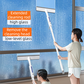3-in-1 Spray Window Squeegee with 35cm Clean-Panel & 115cm Extension Pole - Multi-functional Spray, Scrub & Squeegee Tool with 3 Microfiber Cloths