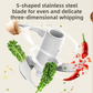 White Wireless Electric Kitchen Grinder -  Portable 150ml Baby Food Maker with 3 Stainless Steel Blades, USB Charging