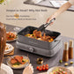 HOPER LAYER Electric Hot Pot 6L – Multifunctional Nonstick Cooker with Grill, Boil, Simmer & Fry Modes 2000W Power, Square Removable Pot