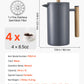 VEVOR French Press Coffee Maker, 1 Liter Stainless Steel Coffee Press Tea Maker with Filter, Large Double Wall Insulated French Presses Cold Brew for Camping Travel Home Kitchen, Black