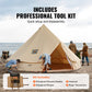 VEVOR Canvas Bell Tent 5m/16.4ft 4-Season Camping Yurt Tent with Stove Jack