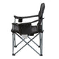 VEVOR Camping Folding Chair for Adults, Portable Heavy Duty Outdoor Quad Lumbar Back Padded Arm Chairs with Side Pockets, Cup Holder and Cooler Bag for Beach, Lawn, Picnic, Fishing, Backpacking, Black