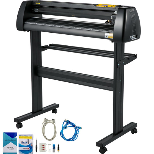 VEVOR 28 Inch Vinyl Cutter Machine With Floor Stand Vinly Sign Cutting Plotter Starter Bundle Kit Software Adjustable Force & Speed