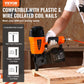 VEVOR CN65 Coil Siding Nailer 32mm to 63mm 15 Degree Pneumatic Nail Gun