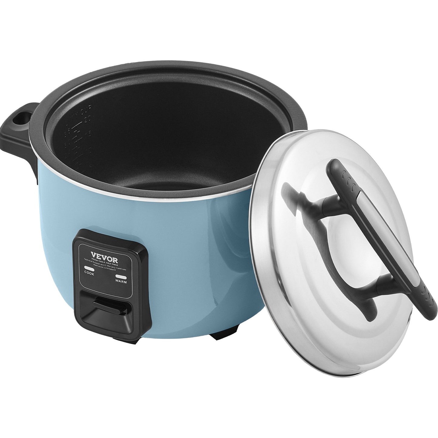 VEVOR Commercial Rice Cooker, 50-Cup Rice Cooker, 10 Liter Large Rice Cooker and Warmer with Nonstick Inner Pot, Fast Cooking and 24-Hour Keep Warm, with Rice Cup and Paddle, for Restaurant