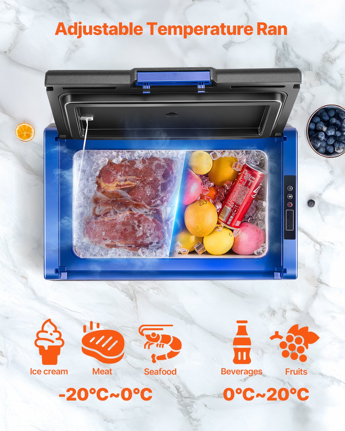 VEVOR Portable Car Refrigerator Freezer Compressor 35L Single Zone for Car Home
