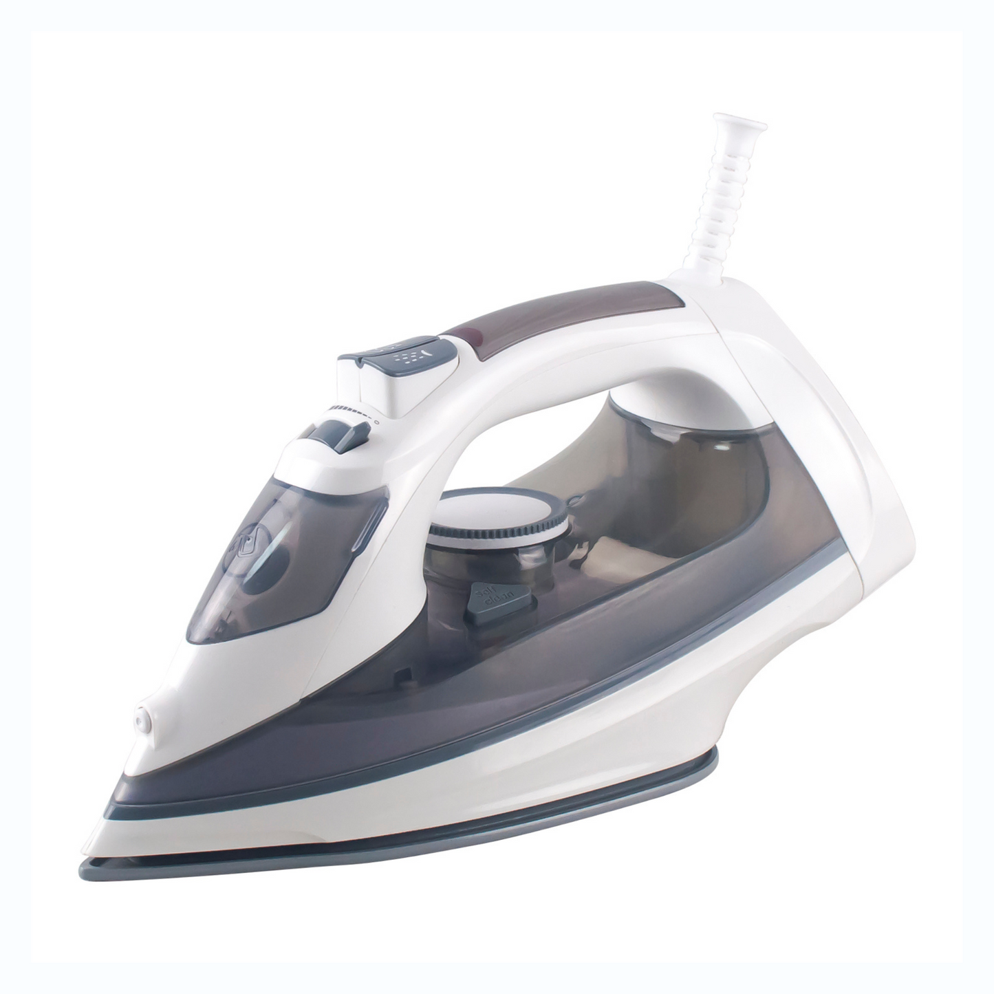 Dolphy Electric Steam Iron 1800W Non-Stick Soleplate – Home Iron (White/Grey)