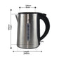 Dolphy 1.0L Brushed Silver Stainless Steel Electric Kettle – Premium Hotel Kettle