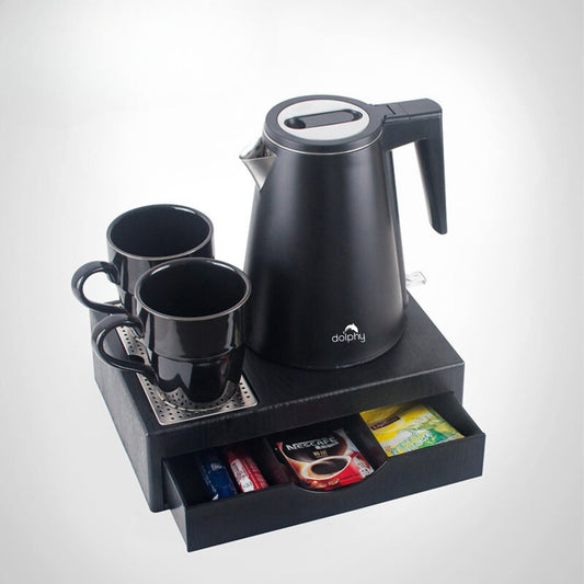 Dolphy 0.8L Black Double-Wall Stainless Steel Electric Kettle – Hotel & Home