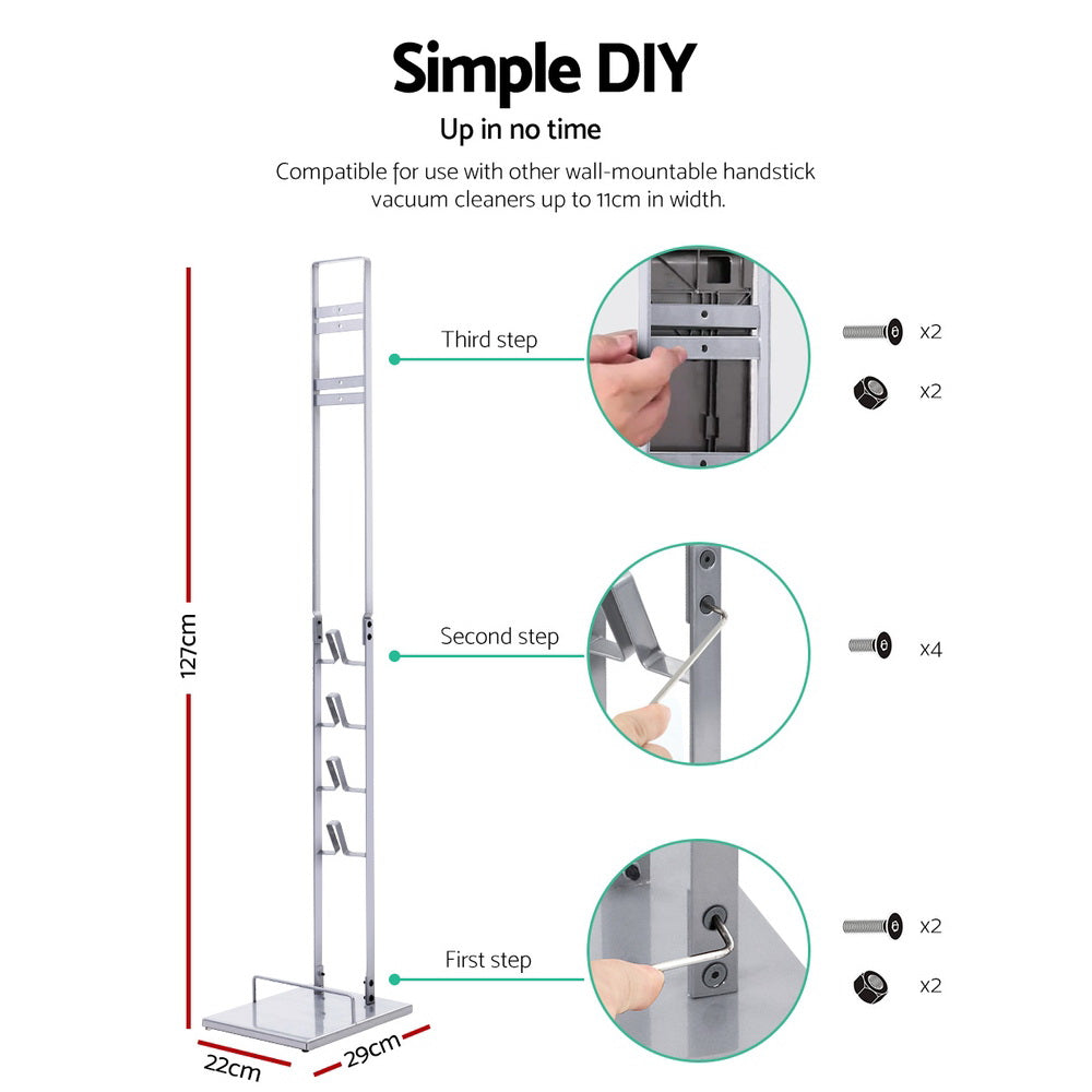 Artiss Freestanding Dyson Vacuum Stand – V6 V7 V8 V10 V11 Compatible (Silver)