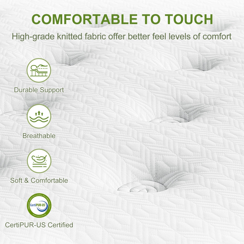 BedStory Single 30cm Hybrid Mattress Cooling Gel Memory Foam 5 Zone Pocket Spring Bed Temperature Regulating