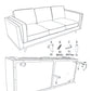 3 Seater Sofa Teal Fabric Lounge Set for Living Room Couch with Wooden Frame
